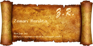 Zeman Renáta névjegykártya
